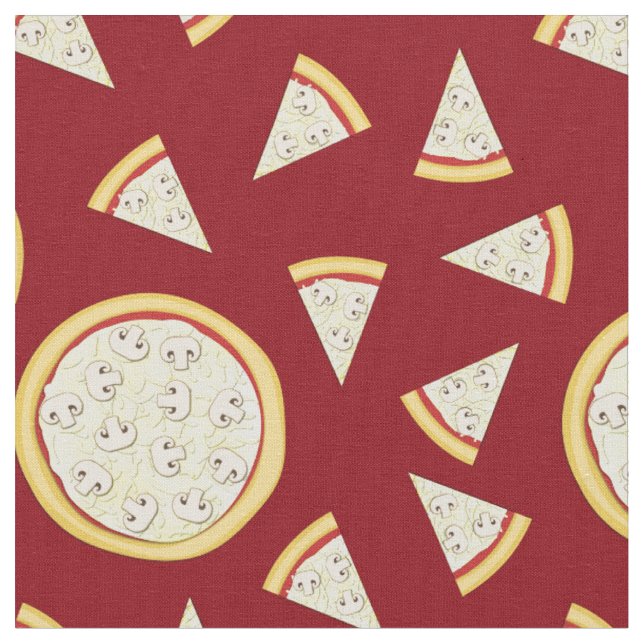 Tissu Champignons Pizza Cuisine Enfants (Fermer)
