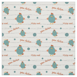 Tissu Champion de poule turquoise et rouille