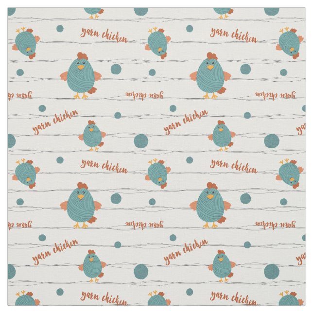 Tissu Champion de poule turquoise et rouille (Échantillon)