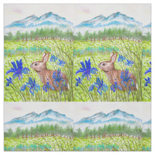 Tissu Champs Bunny Iris