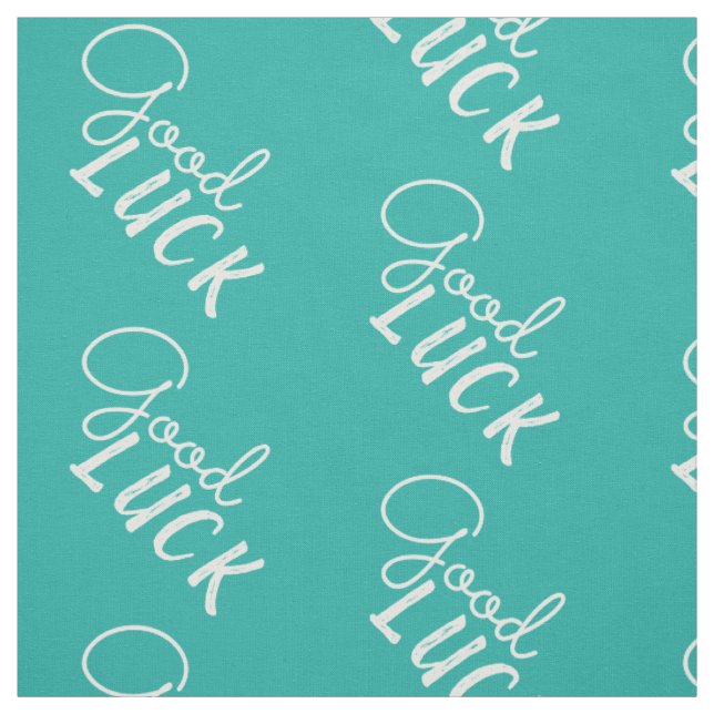 Tissu Chance Turquoise Typographie Script Positive (Échantillon)