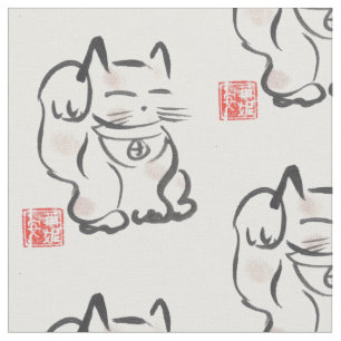 Tissu chanceux japonais de Maneki Neko de chat