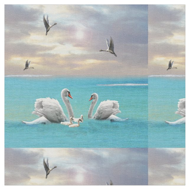 Tissu Chanson Du Cygne Blanc, (Fermer)