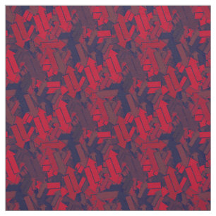 Tissu Chaos Urbain De Toutes Les Manières Rouge Marine F