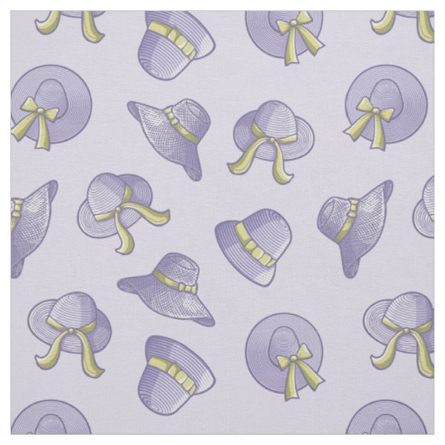 Tissu Chapeaux d'été féminins motif lilas (Échantillon)