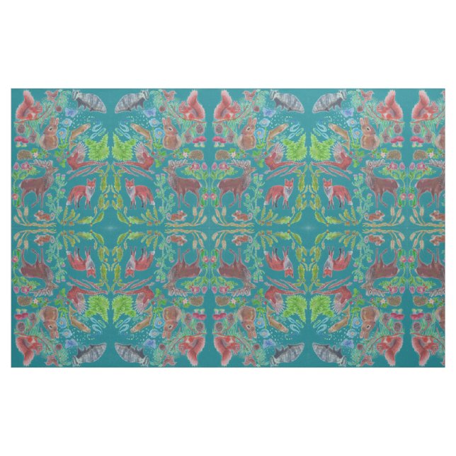 Tissu chardon d'écureuil de renard de la faune écossaise (Yard)