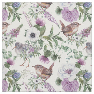 Tissu Chardon Songeur Pourpre Floral
