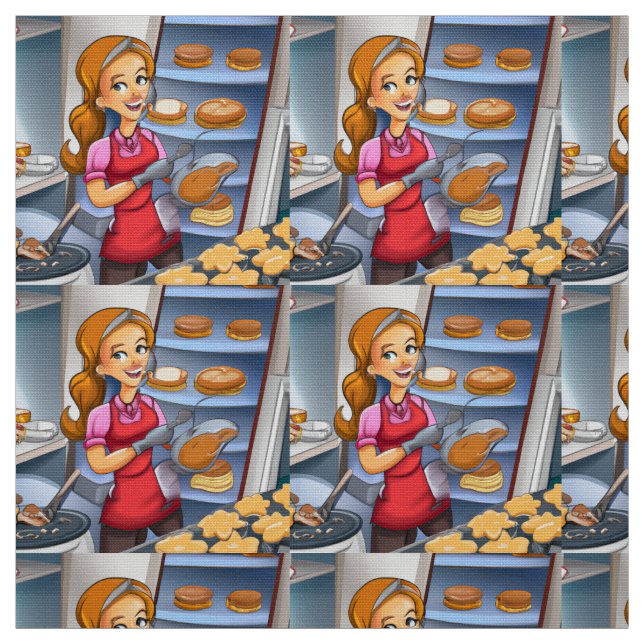 Tissu Charming Woman Baking Fabric - Custom (Échantillon)