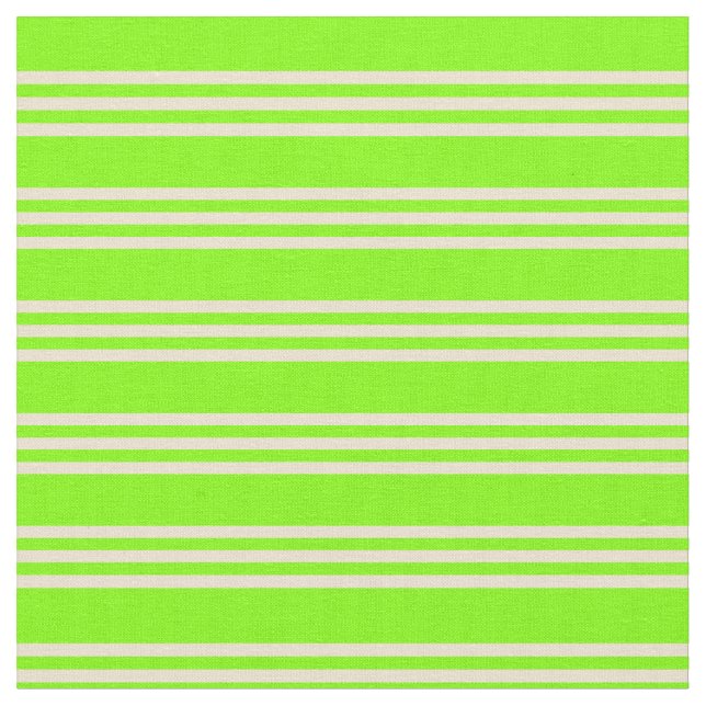 Tissu Chartreuse & Beige Lines/Stripes Motif (Fermer)
