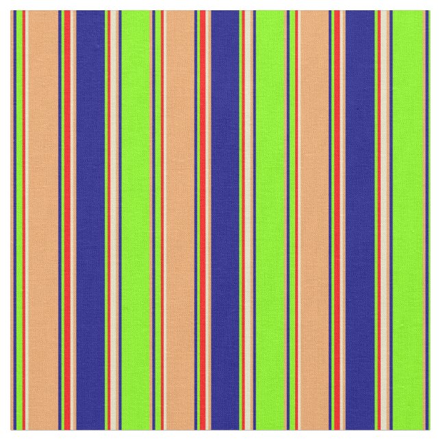 Tissu Chartreuse, Bleu, Brown, Roue d'or & Lignes rouges (Fermer)