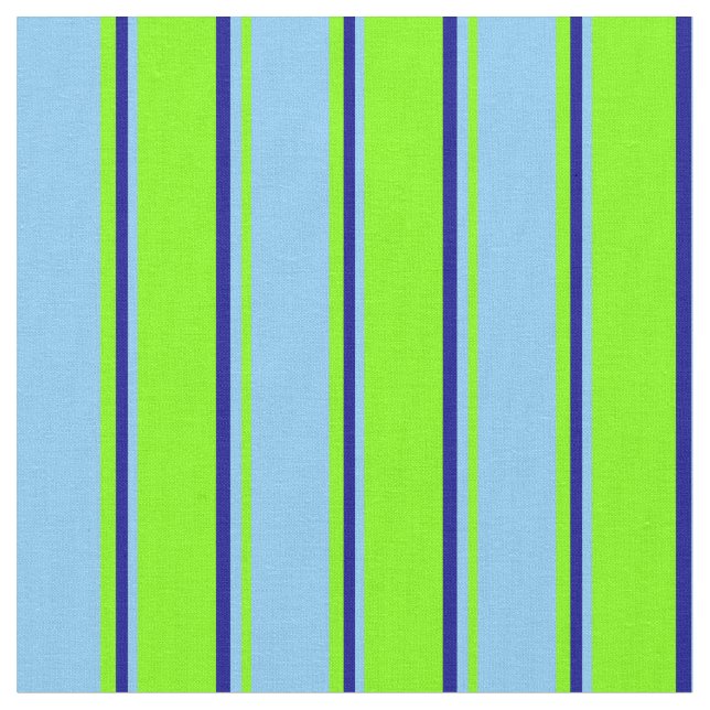 Tissu Chartreuse, bleu ciel clair et bleu foncé (Fermer)