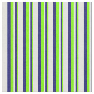 Tissu Chartreuse, Bleu de minuit et rayures Cyan Légères