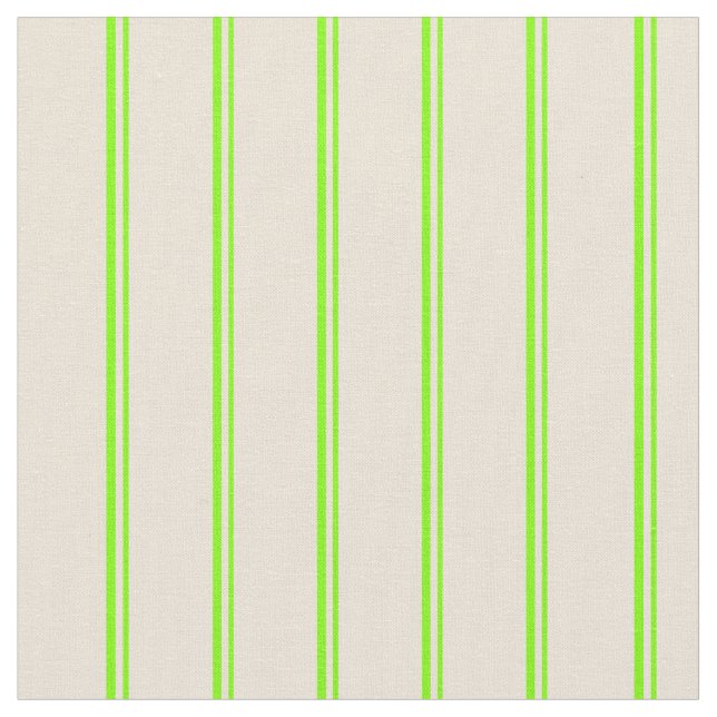Tissu Chartreuse et Bisque Stripes/Lignes Motif (Fermer)