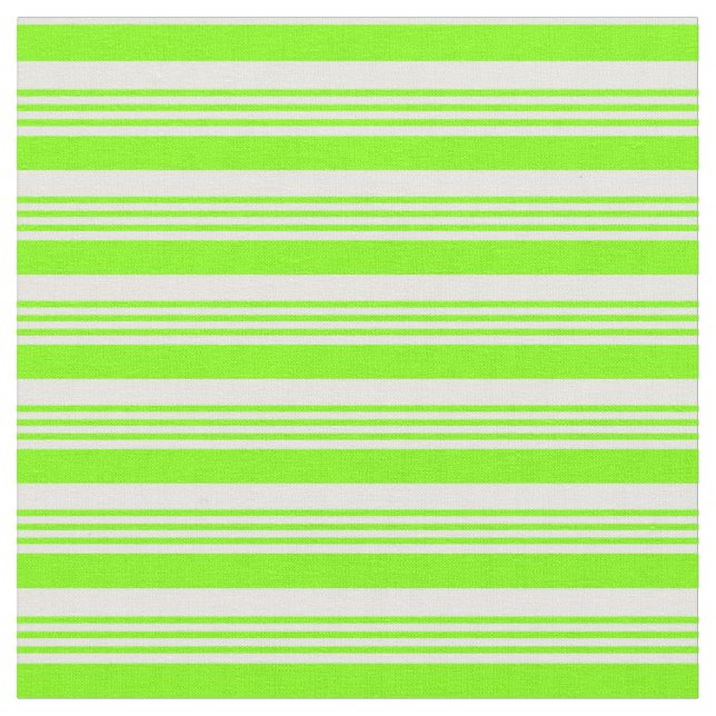 Tissu Chartreuse et White Lines/Stripes Motif (Fermer)