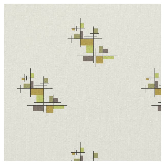 Tissu Chartreuse géométrique moderne du milieu du siècle (Fermer)
