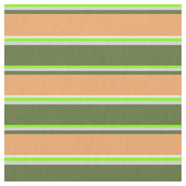 Tissu Chartreuse, Gris, Vert olive, Crème Brown & Menthe (Fermer)