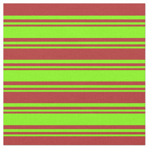 Tissu Chartreuse & Red Colorated Lines/Stripes Motif