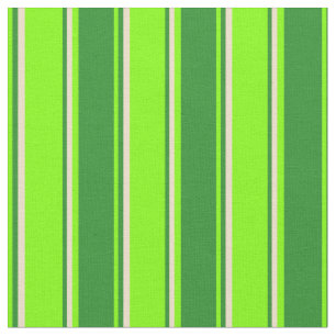 Tissu Chartreuse, Vert Forêt & Tan Stripes