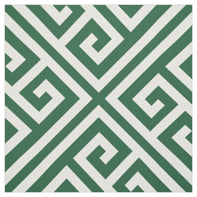 Tissu Chasseur Vert Clé grecque Grande échelle (Échantillon)