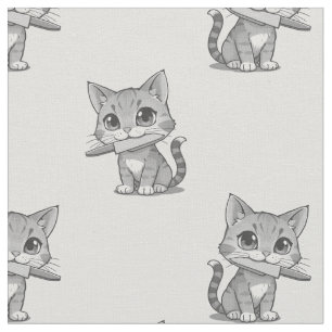 Tissu chat avec couteau