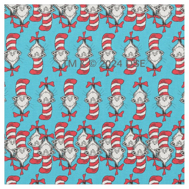 Tissu Chat Chapeauté Motif (Fermer)