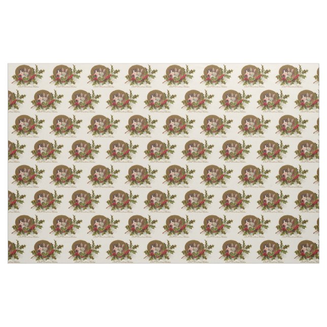 Tissu Chat Chaton Houx Houx d'hiver (Yard)