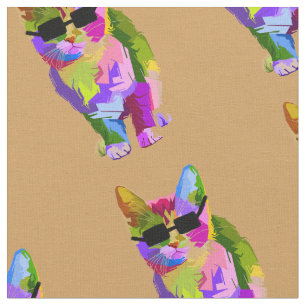 Tissu Chat de cool d'art de bruit avec le minou de
