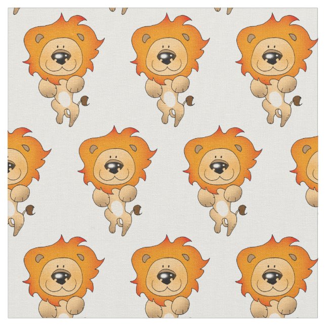 Tissu chat de lion de bande dessinée (Fermer)