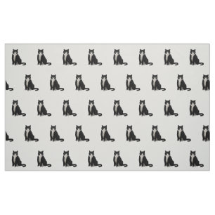 Tissu Chat de Tuxedo noir et blanc