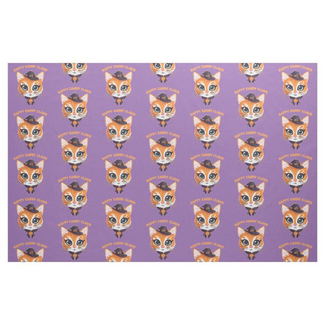 Tissu Chat d'Halloween (Fat Quarter)