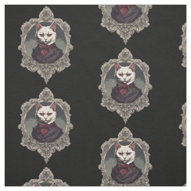 Tissu Chat d'Halloween, chat Vampire (Échantillon)