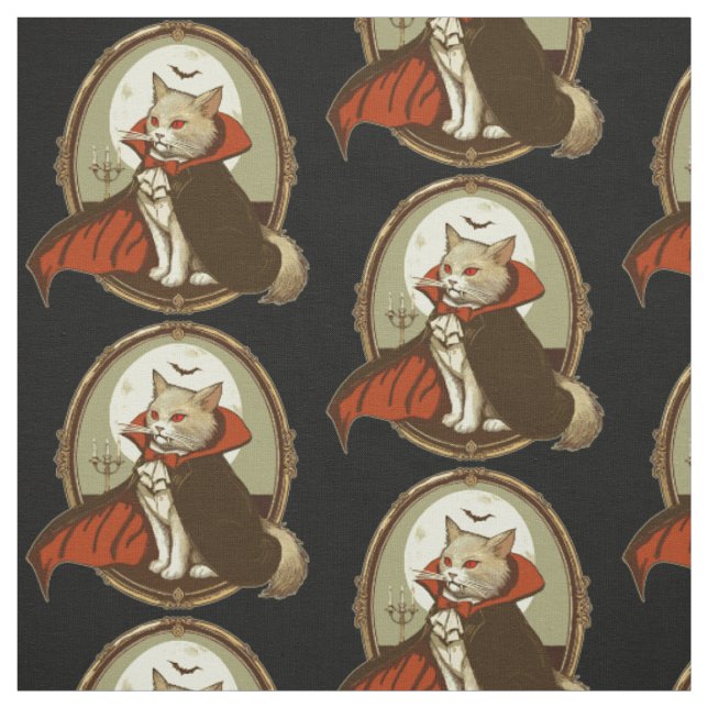 Tissu Chat d'Halloween, Comte Catula (Échantillon)