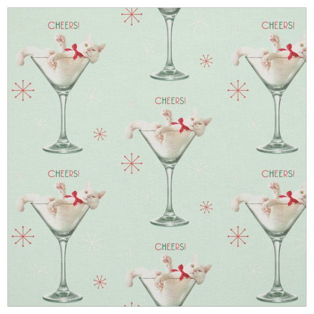 Tissu Chat en verre Martini (Échantillon)