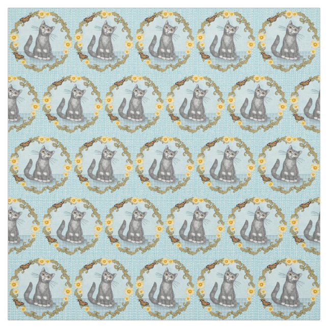 Tissu Chat et souris (Échantillon)