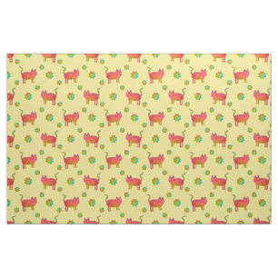 Tissu Chat hippy en été