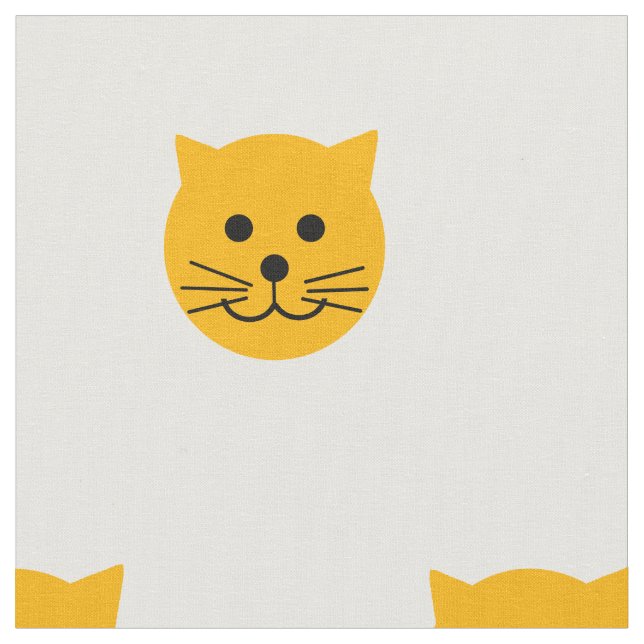Tissu Chat jaune mignon (Fermer)