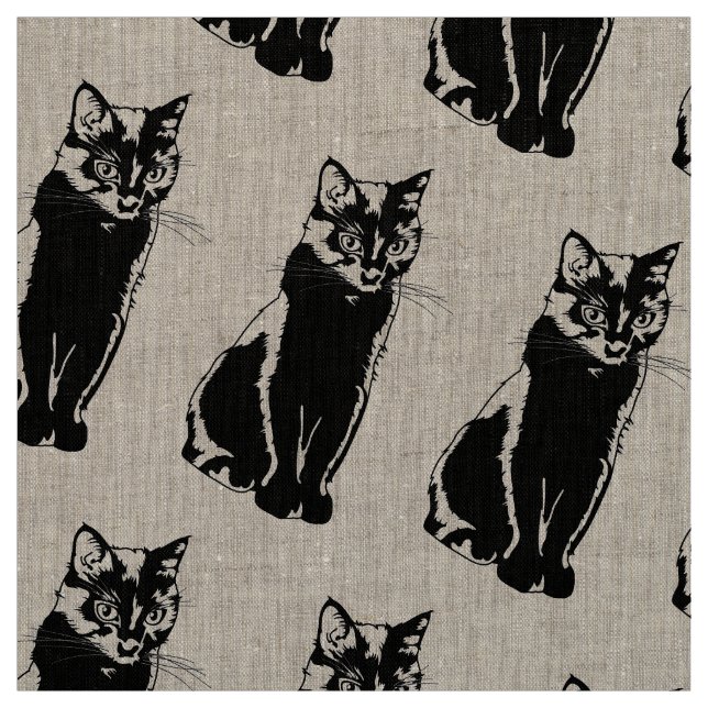 Tissu Chat noir (Échantillon)