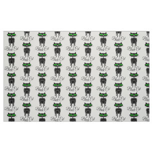 Tissu Chat noir aux yeux verts