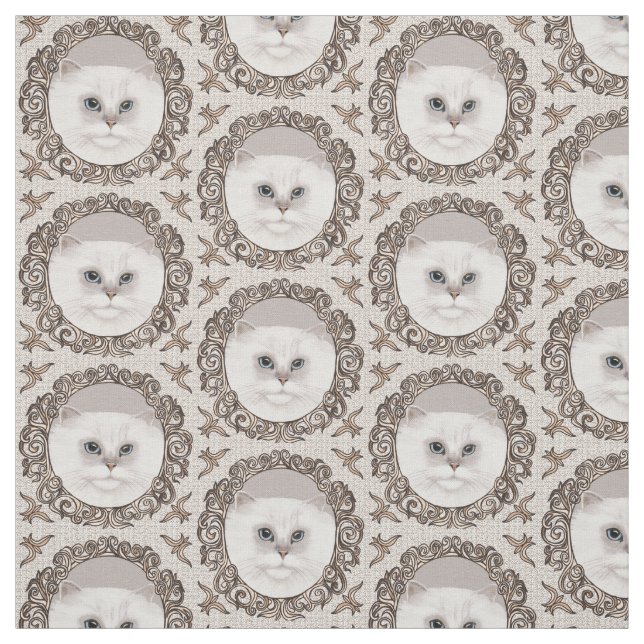 Tissu Chat Perse Orné (Échantillon)
