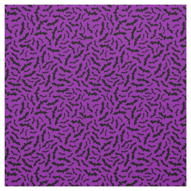 Tissu Chat pourpre Joyeux Halloween moderne (Échantillon)