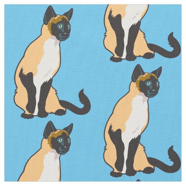 Tissu Chat siamois (Fermer)
