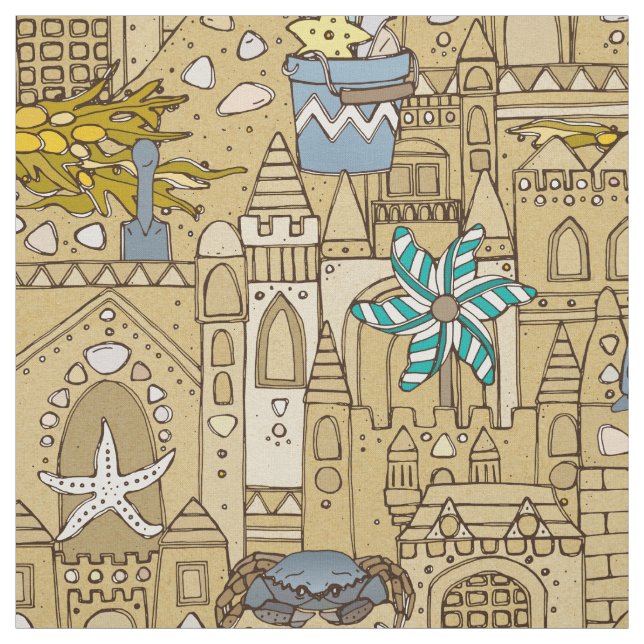 Tissu châteaux de sable (Échantillon)