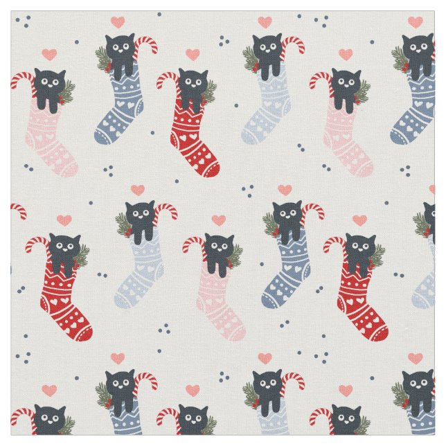 Tissu Chatons chatons à Noël Stockage vacances (Fermer)