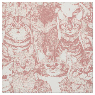 Tissu chatons juste rose rose