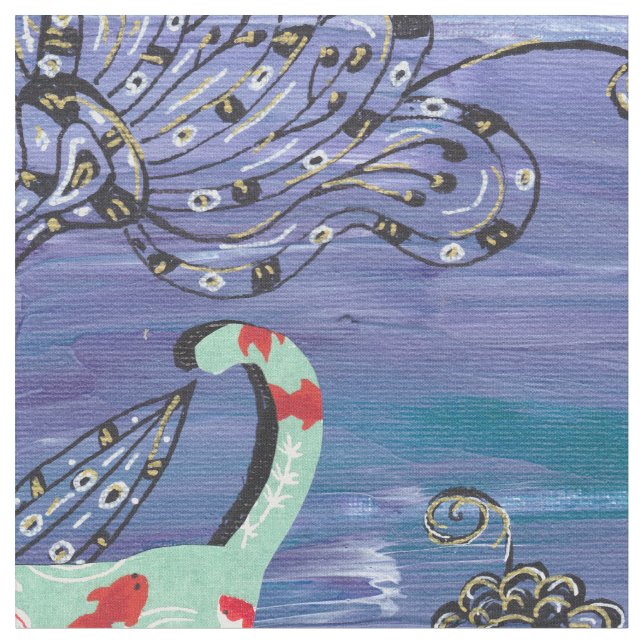 Tissu Chats de poisson rouge (Fermer)