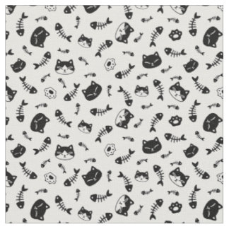 Tissu chats et arête de poisson
