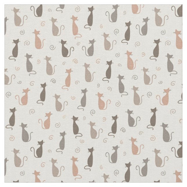 Tissu Chats mignons (Fermer)