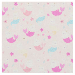 Tissu Chats mignons aux sirènes
