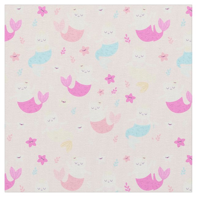 Tissu Chats mignons aux sirènes (Fermer)
