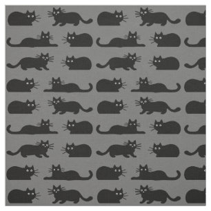 Tissu Chats noirs